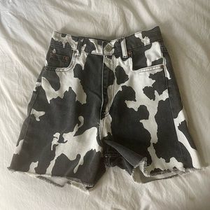 Zara cowprint shorts